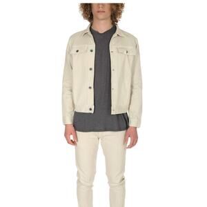 Robert Geller Denim Trucker Jacket Off White, size L